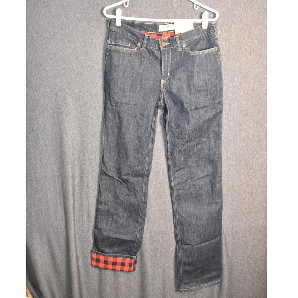 NEW Carhartt Women's 8 Tall Blaine Flannel Lined Jeans Rugged Flex Straight NWT